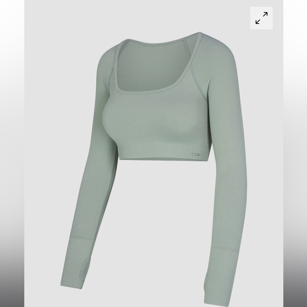 Savage X Fenty Seamless Rib Sport Long-sleeved Cropped Bra Top